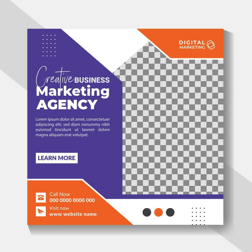 digital negocio márketing agencia social correo, anuncio, bandera modelo. vector