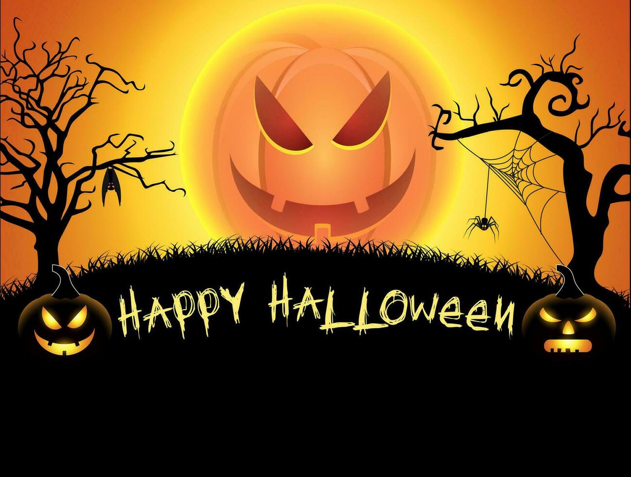 Spooky card for Halloween. vector