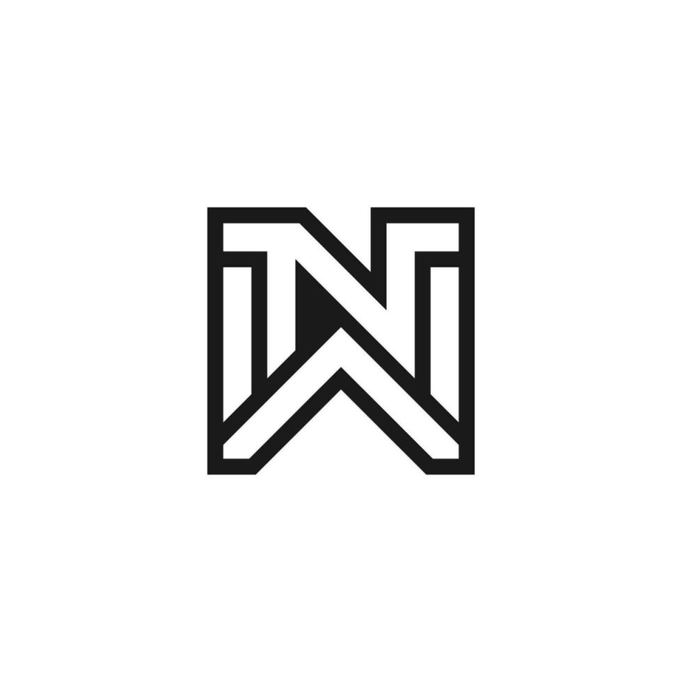 sencillo y negrita letra noroeste o wn logo vector