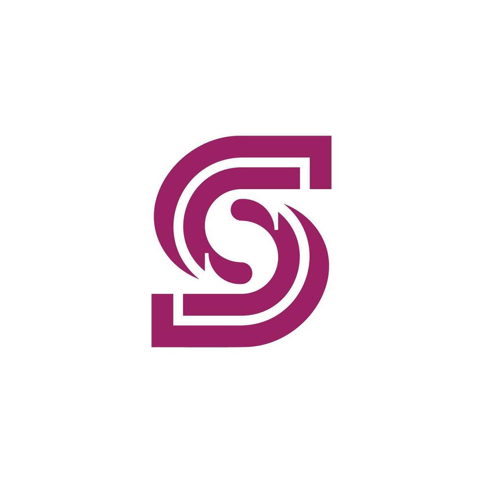 sencillo y negrita letra s o ss logo vector