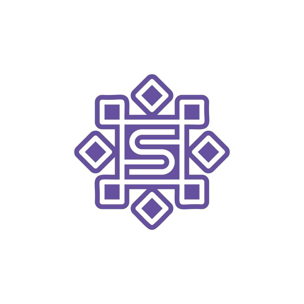 elegant symmetrical letter S logo vector