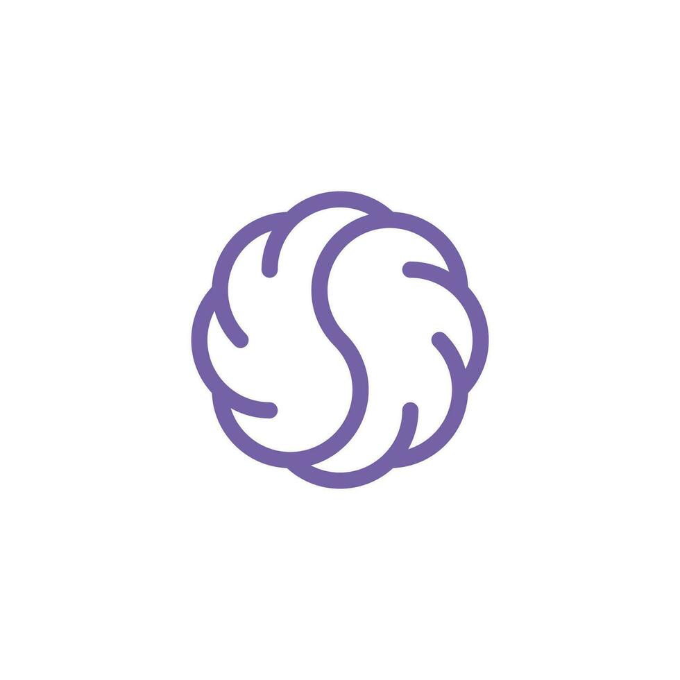 letter S abstract brain logo vector
