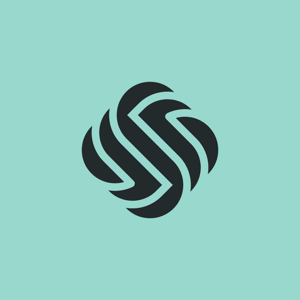 abstract letter S swirl logo vector