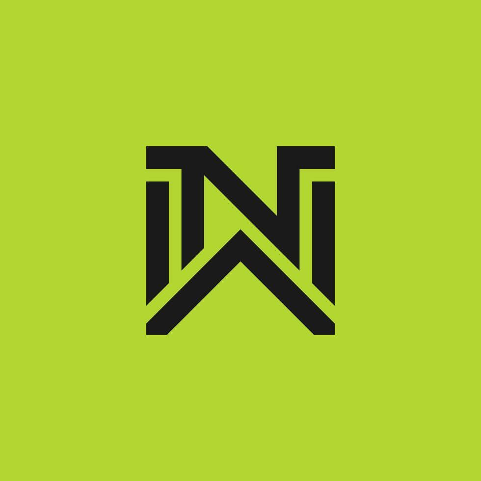sencillo y negrita letra noroeste o wn logo vector