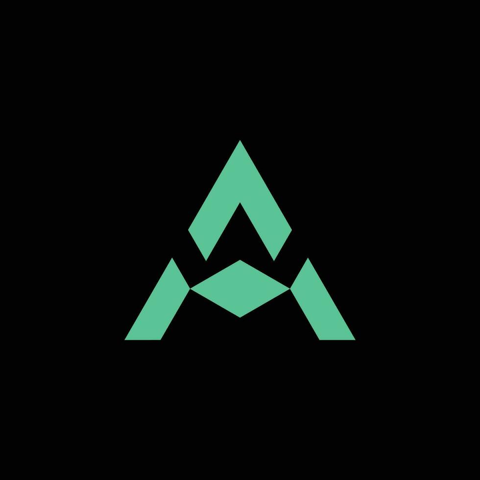 futuristic letter A arrow logo vector