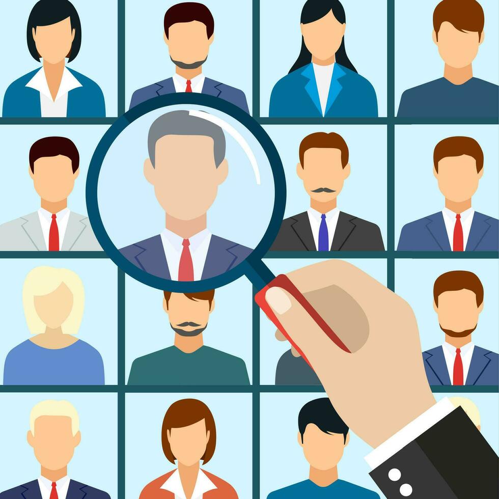 Human resources management select employee vector