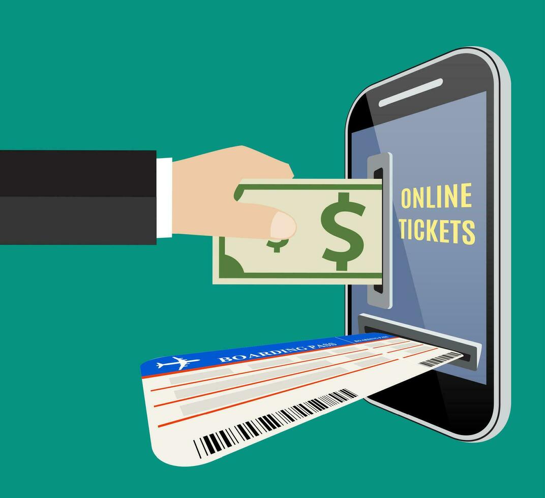 Online tickets ordering concept. vector