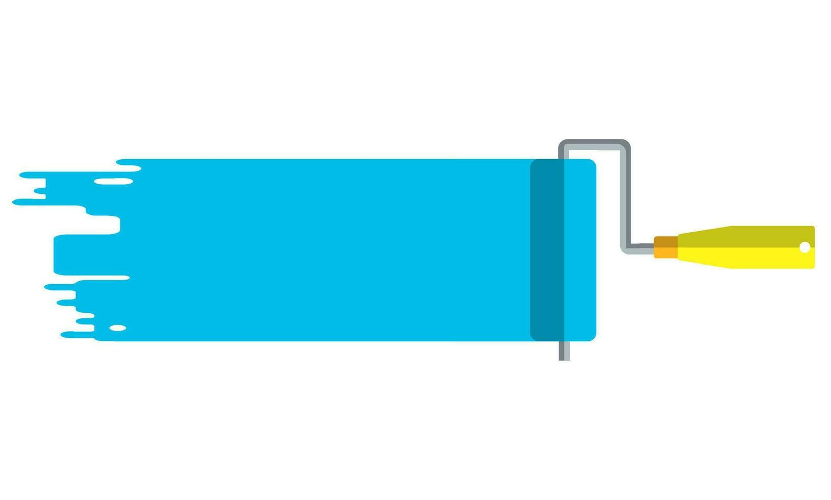 blue roller brush with trail of paint vector