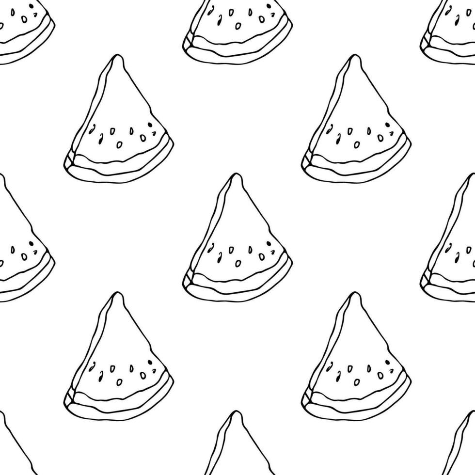 Seamless pattern with watermelon doodle for decorative print, wrapping paper, greeting cards, wallpaper and fabric vector