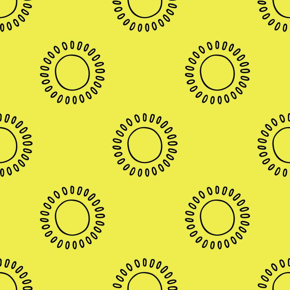 Seamless pattern with sun doodle for decorative print, wrapping paper, greeting cards, wallpaper and fabric vector