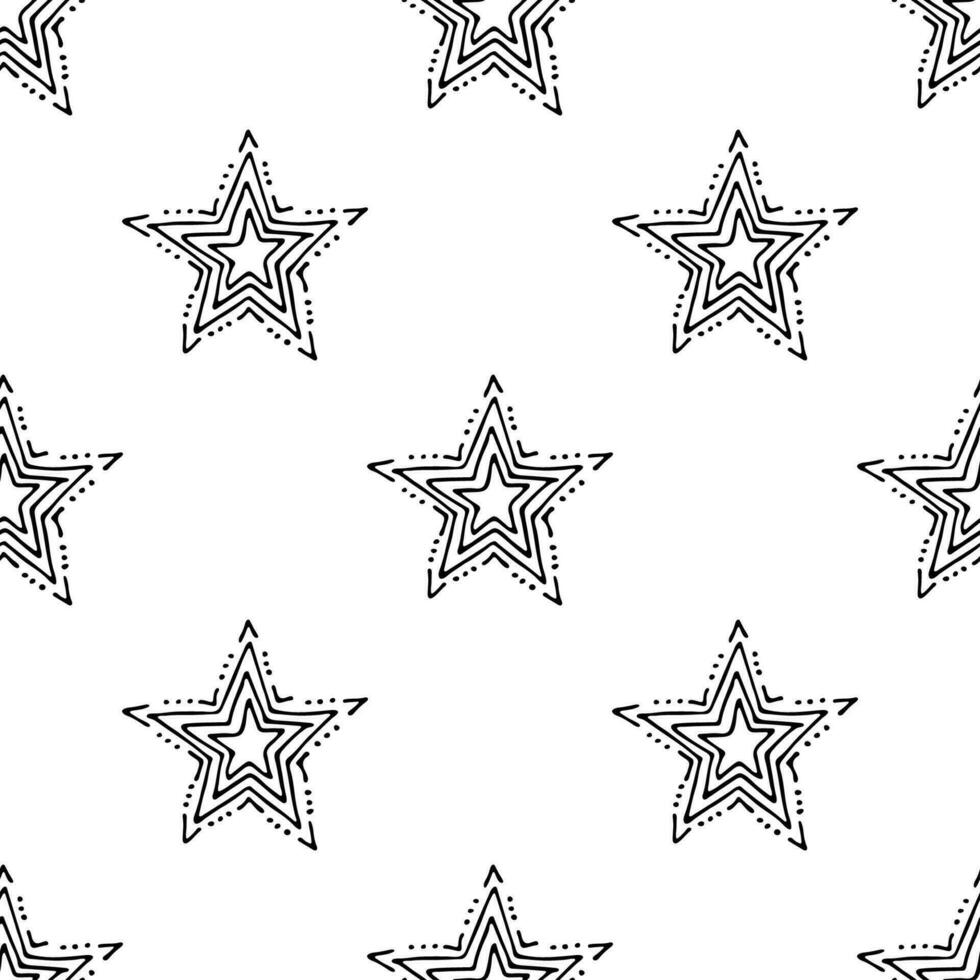 Seamless pattern with cute stars doodle for decorative print, wrapping paper, greeting cards, wallpaper and fabric vector