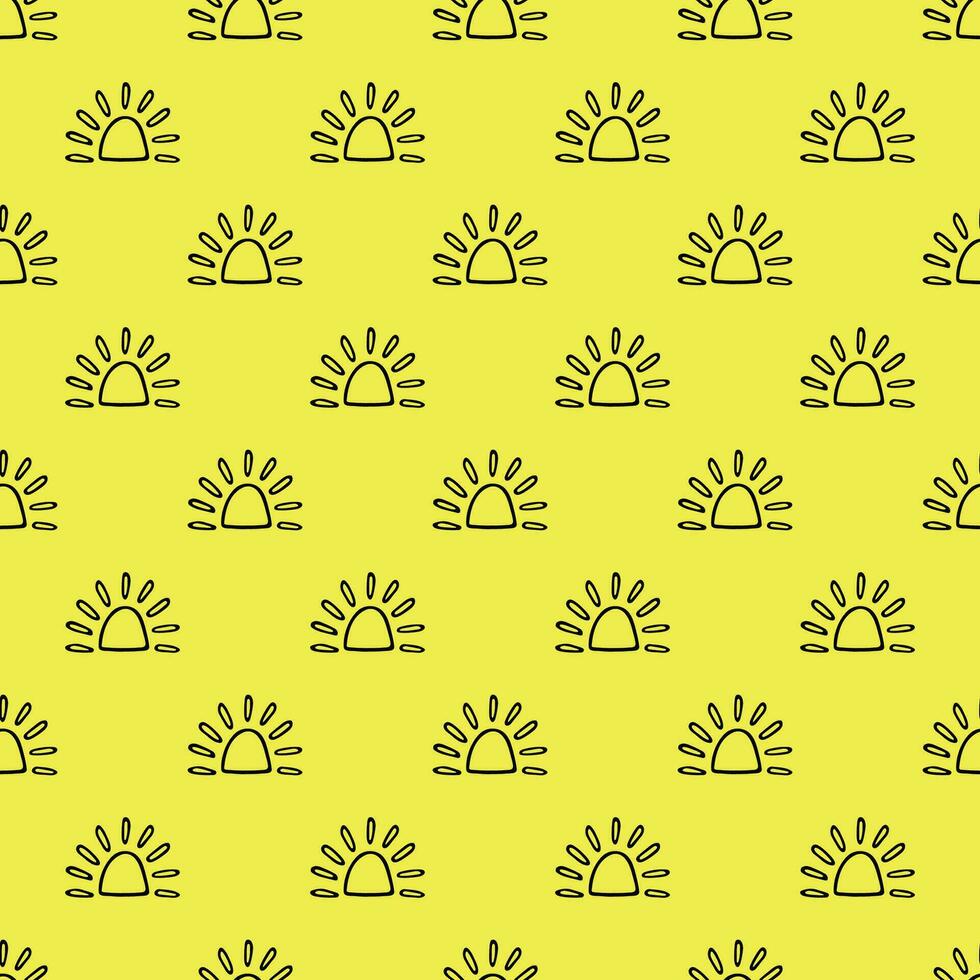 Seamless pattern with sun doodle for decorative print, wrapping paper, greeting cards, wallpaper and fabric vector