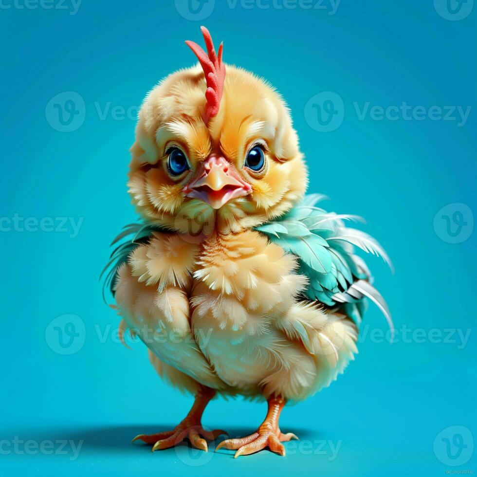 ai generado un pollo es en pie siguiente a algunos huevos foto