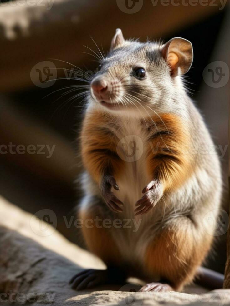 AI generated a squirrel is sitting on a branch photo