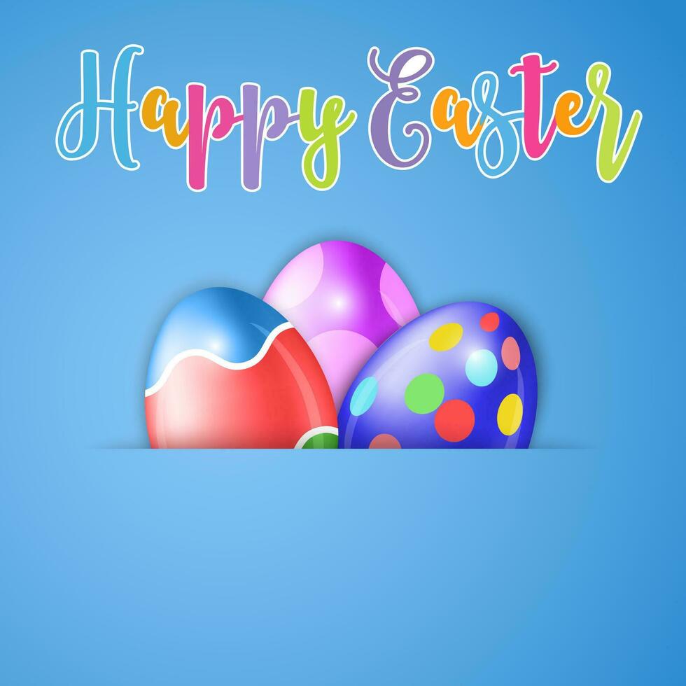 Happy Easter card with egg vector