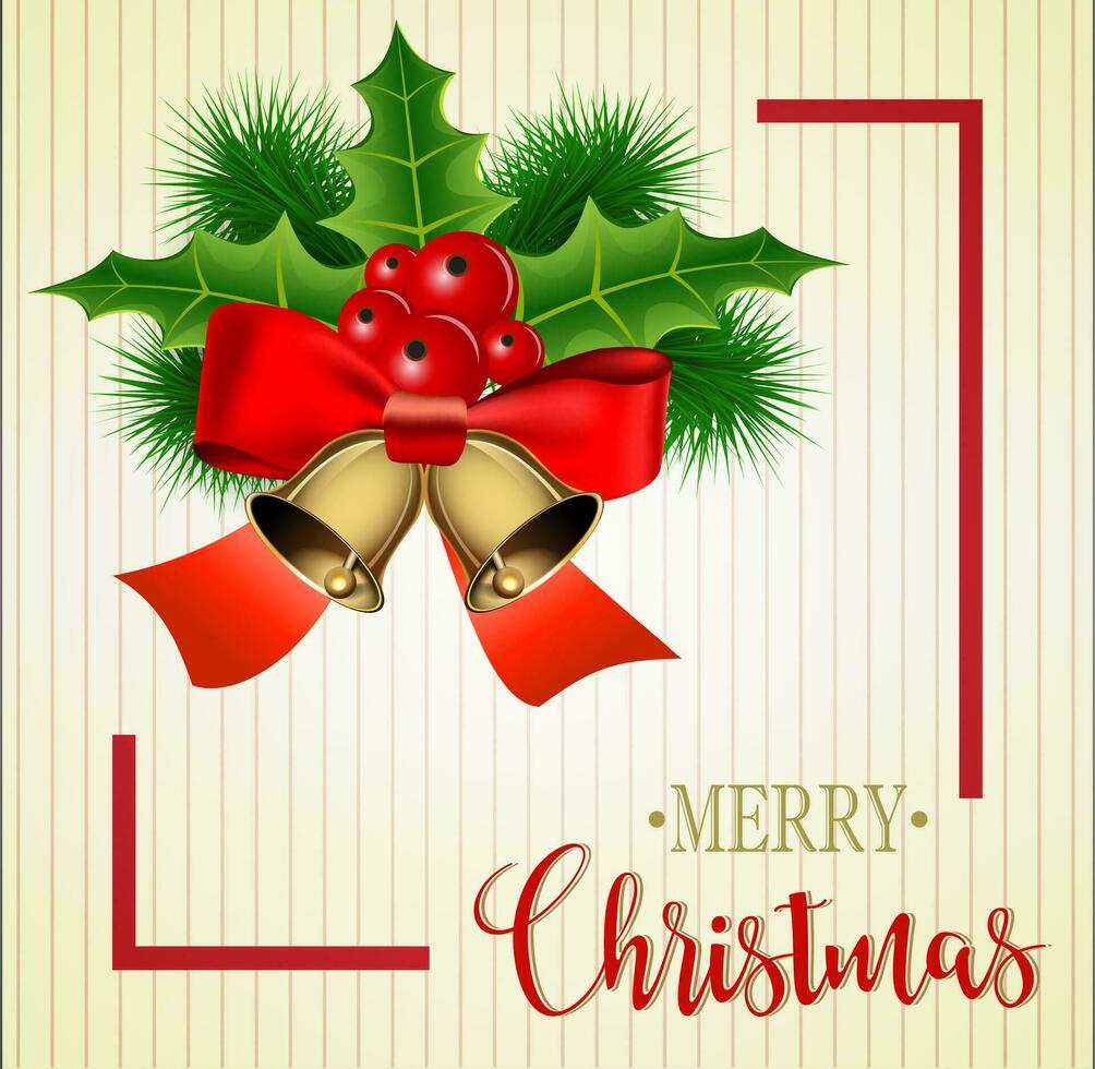 Merry Christmas greetings card vector