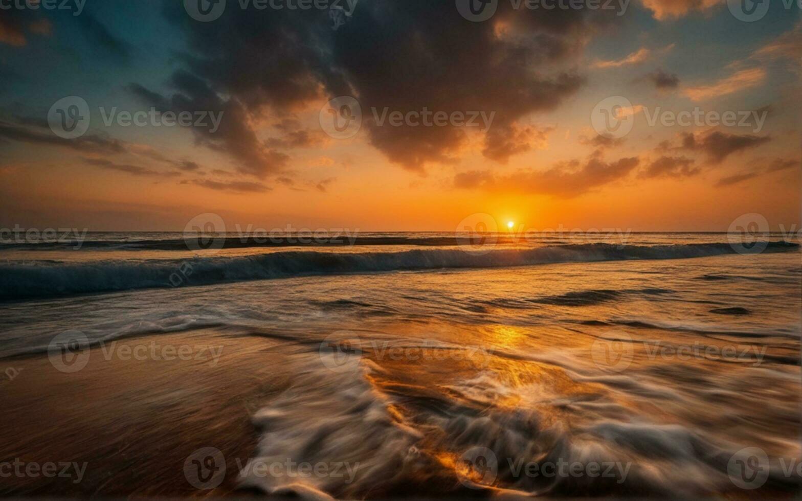 AI generated Beautiful of sunset with landscape background photo
