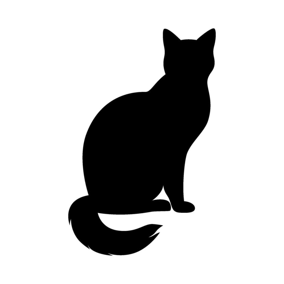 Cat silhouette illustration on isolated background vector