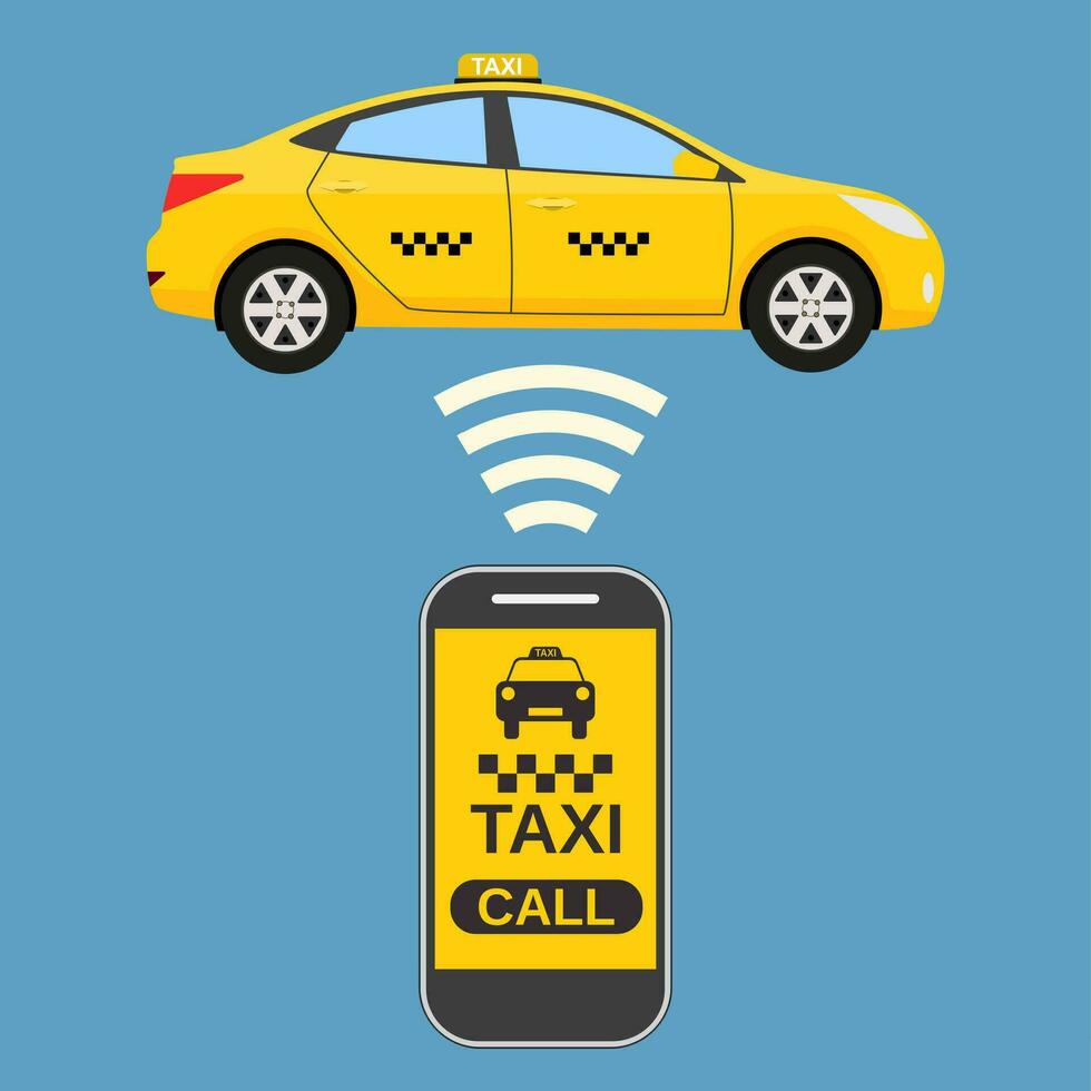 Taxi mobile app concept. vector