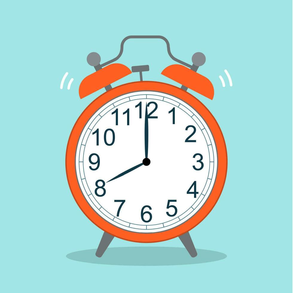 picture of red alarm clock, vector