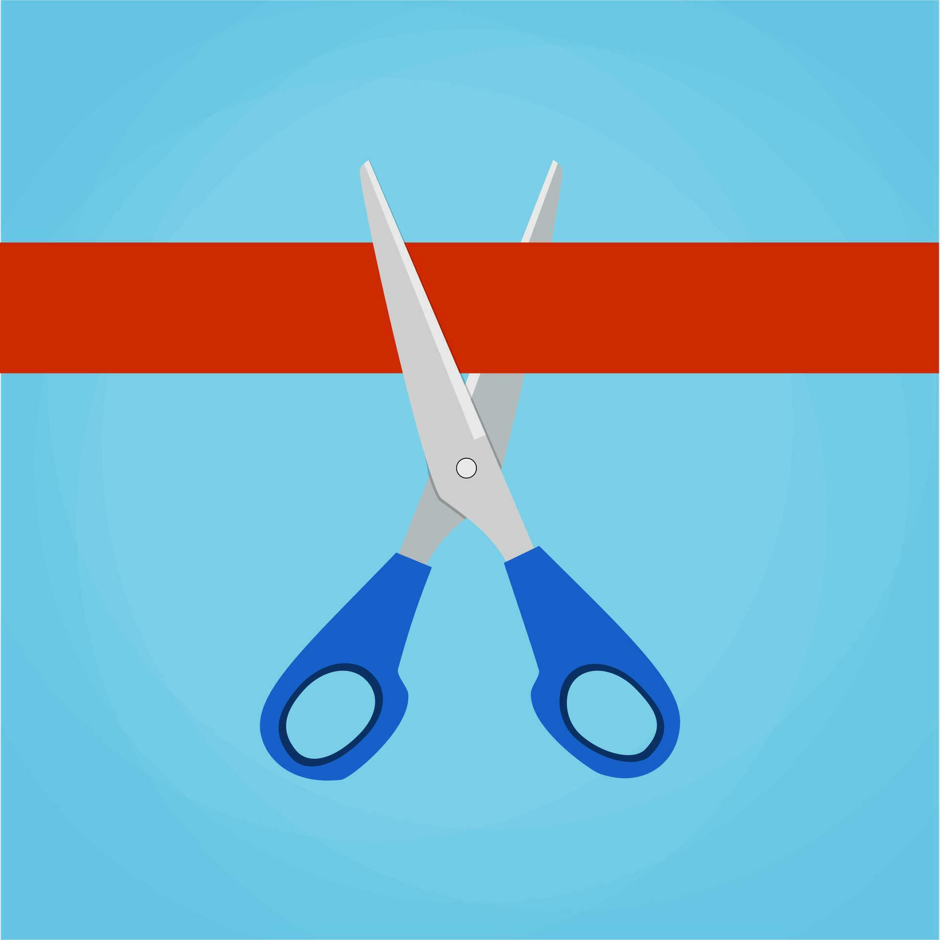 Scissors cutting a red ribbon 36000513 Vector Art at Vecteezy