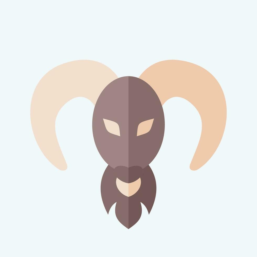 Icon Aries. related to Horoscope symbol. flat style. simple design editable. simple illustration vector