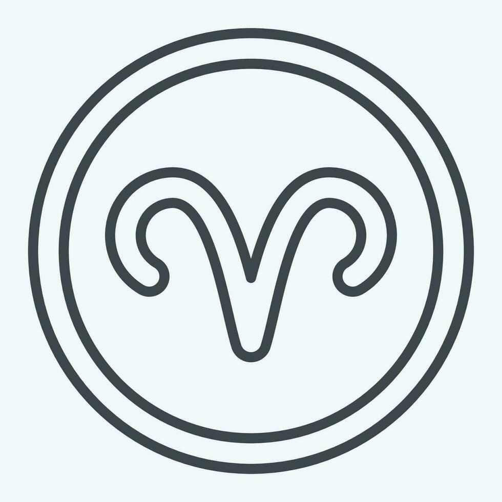 Icon Aries Sign. related to Horoscope symbol. line style. simple design editable. simple illustration vector