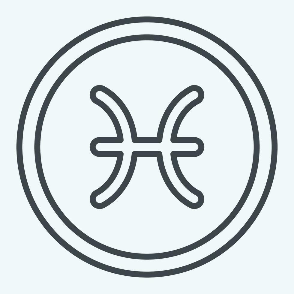 Icon Pisces. related to Horoscope symbol. line style. simple design editable. simple illustration vector