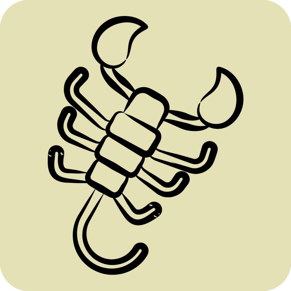 Icon Scorpio. related to Horoscope symbol. hand drawn style. simple design editable. simple illustration vector