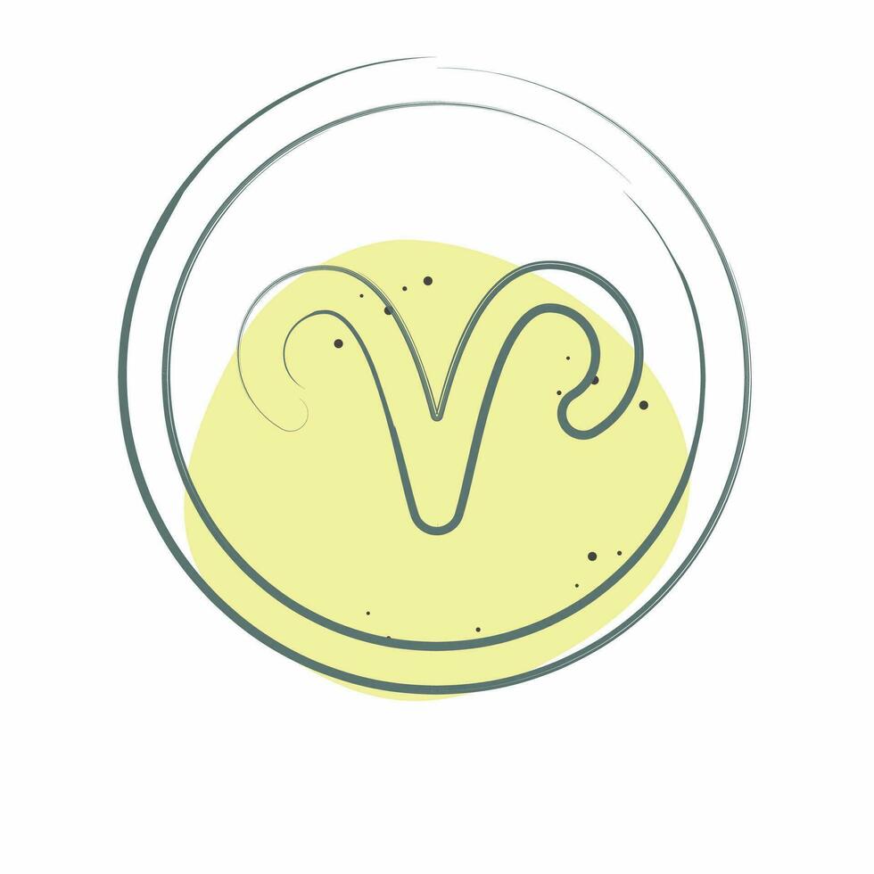 Icon Aries Sign. related to Horoscope symbol. Color Spot Style. simple design editable. simple illustration vector