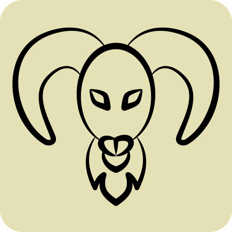 Icon Aries. related to Horoscope symbol. hand drawn style. simple design editable. simple illustration vector