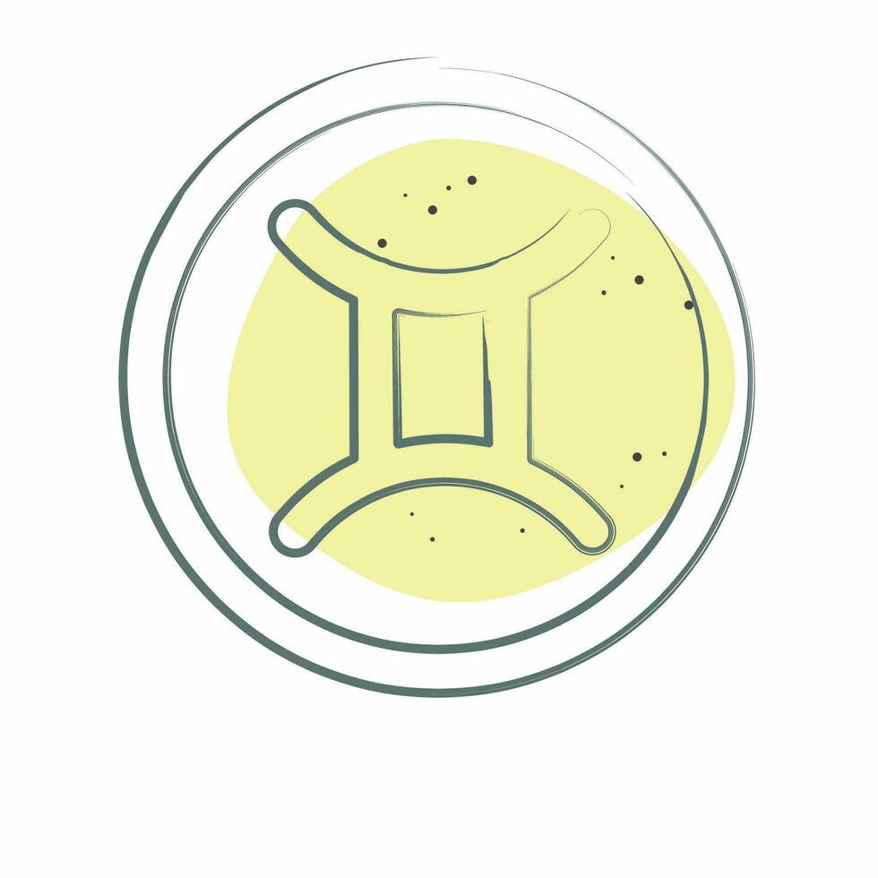 Icon Gemini. related to Horoscope symbol. Color Spot Style. simple design editable. simple illustration vector