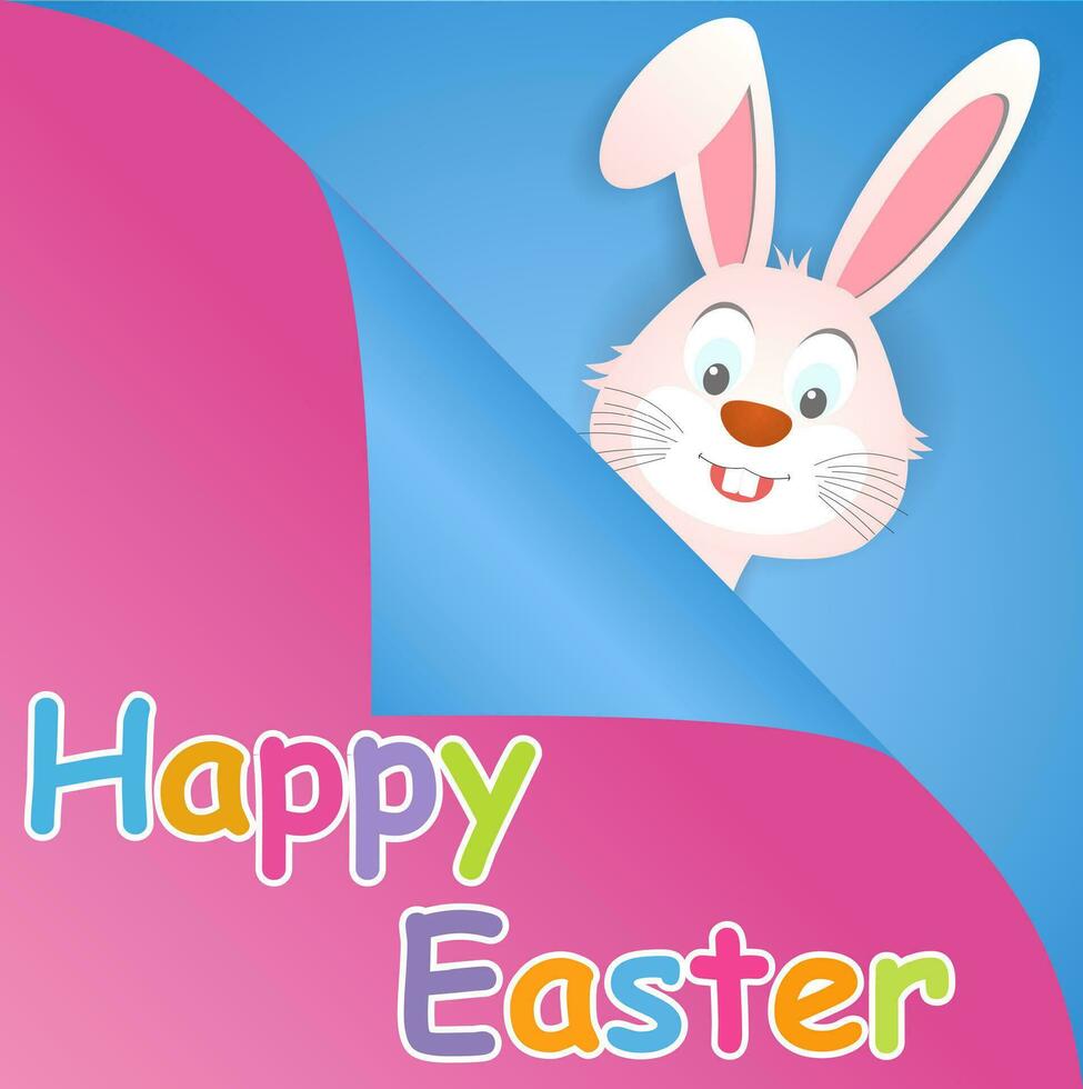contento Pascua de Resurrección tarjeta con Conejo orejas vector