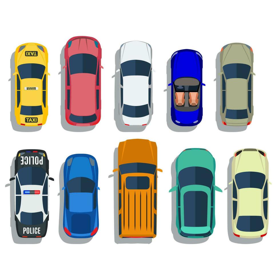 carros parte superior ver vector