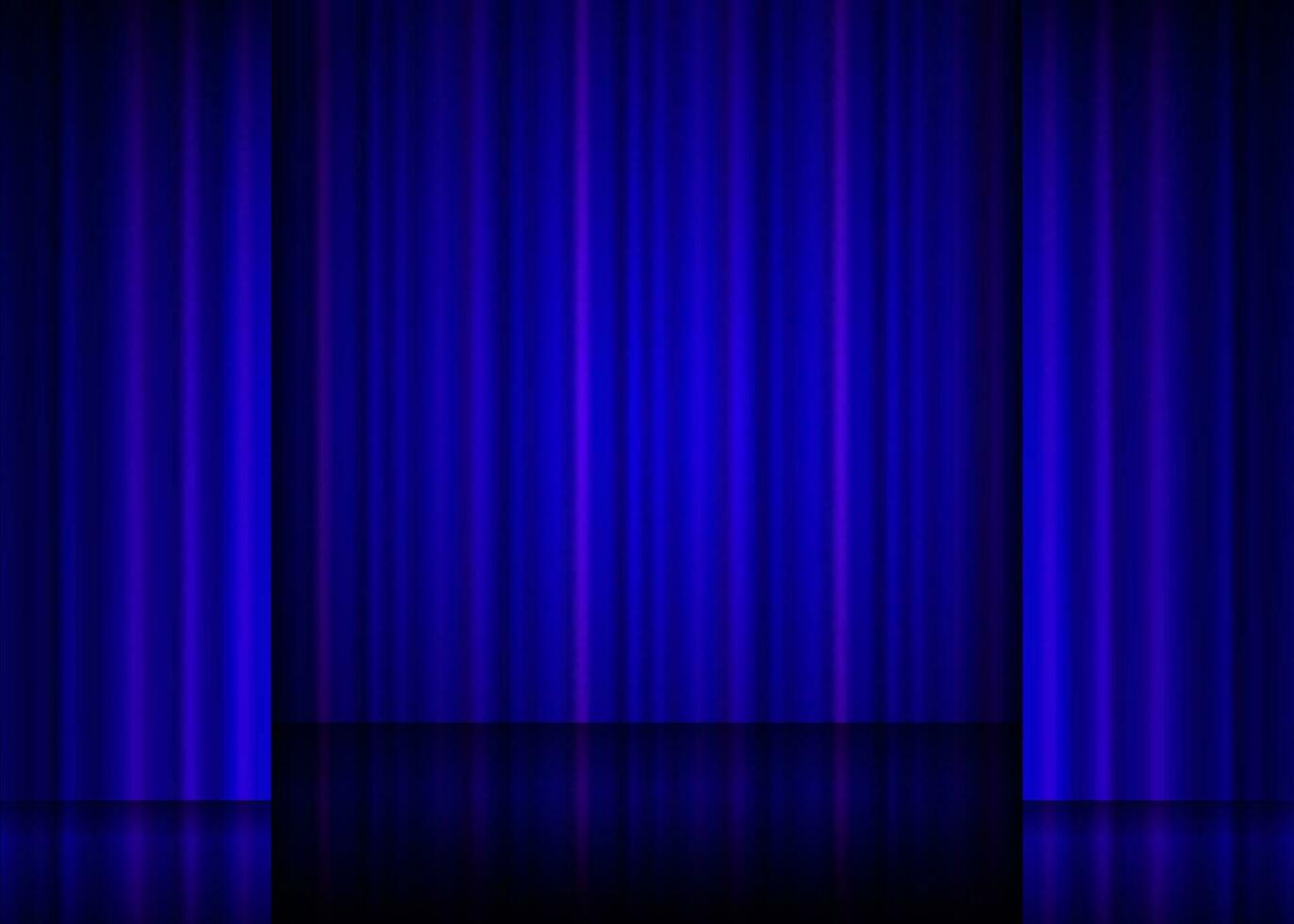 Close view of a blue curtain. vector