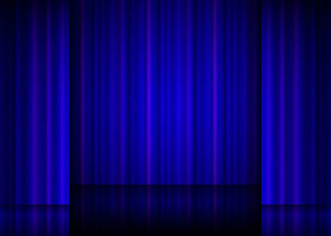 Close view of a blue curtain. vector