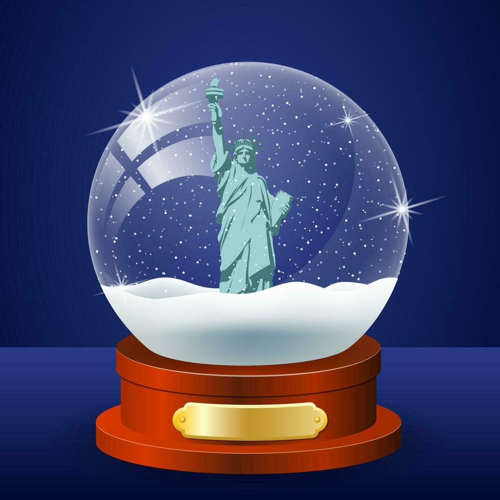 Realistic christmas snow globe vector