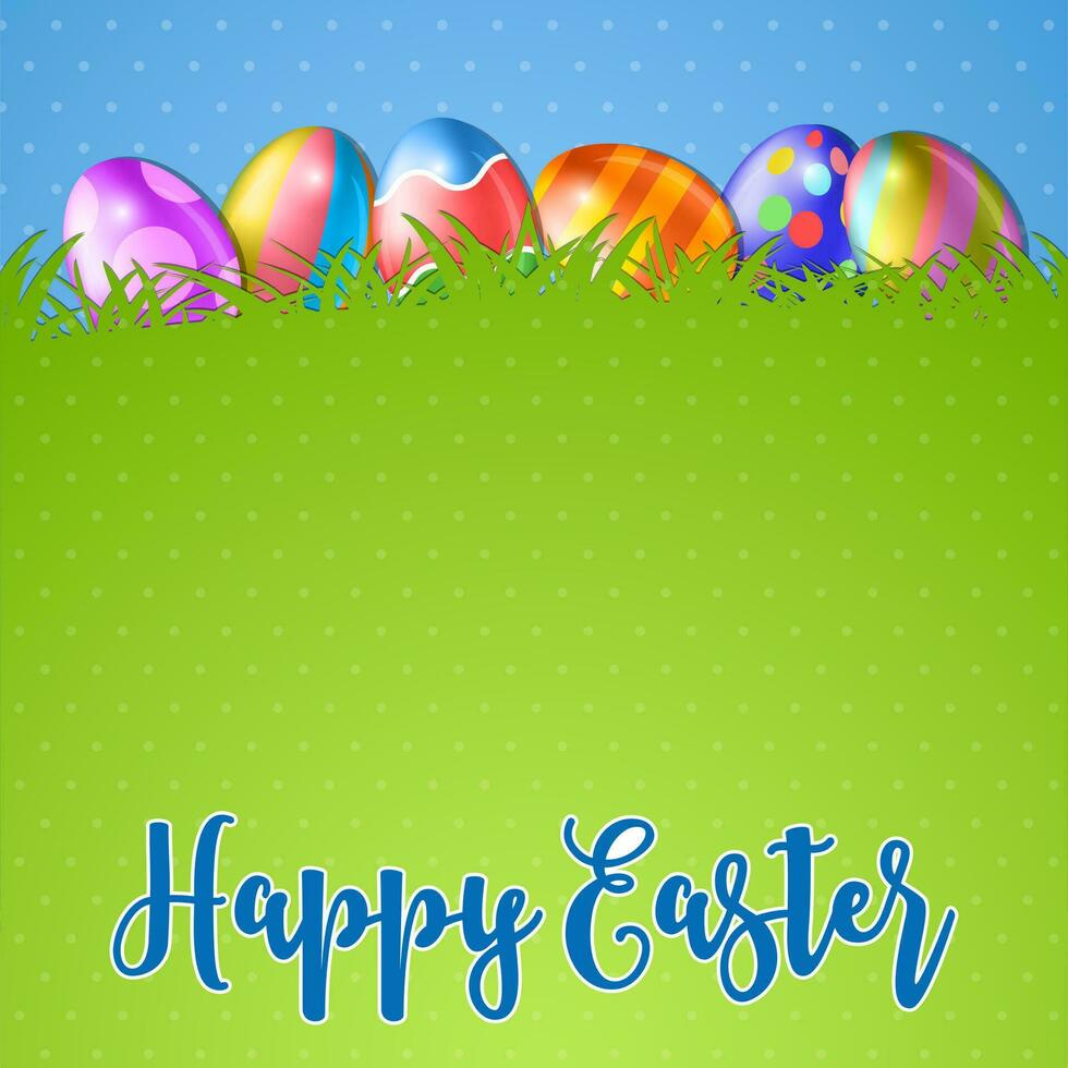 Easter background and egg in grass vector