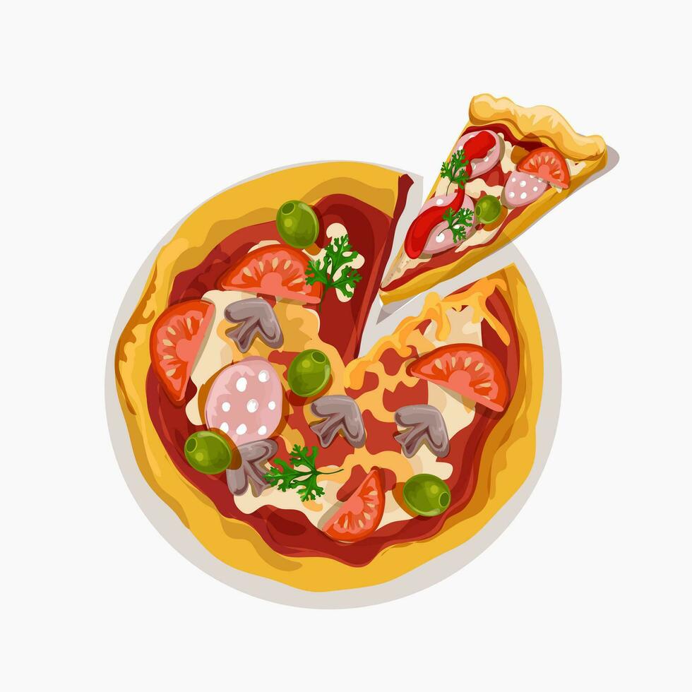 Realistic pizza vector