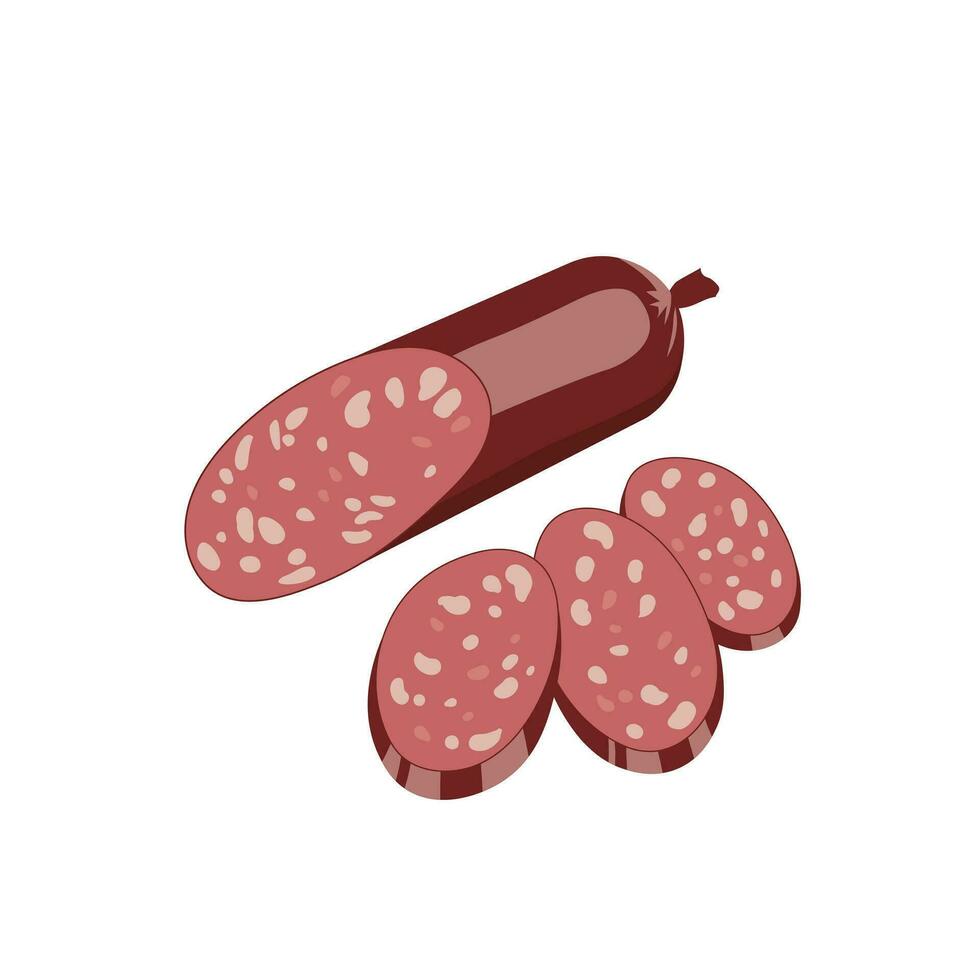 salami salchicha vector