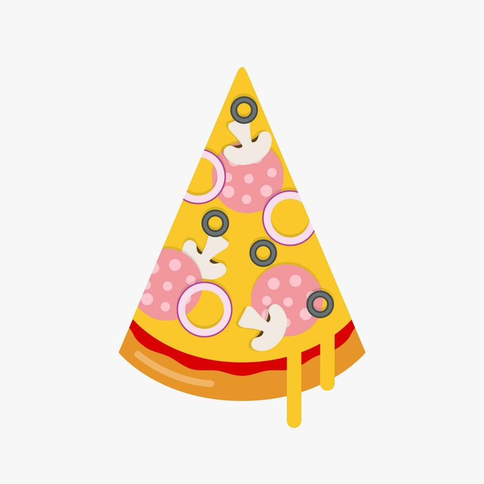 Sliced pizza icon vector