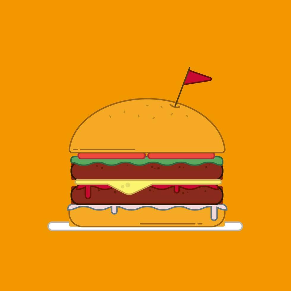 American burger vector illustration