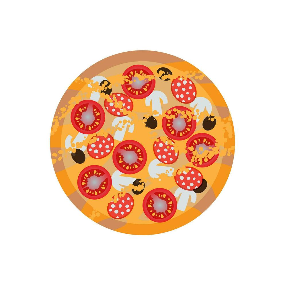 Pizza pepperoni vector