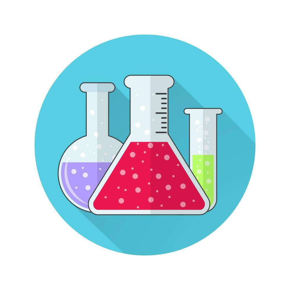 test tube flat icon vector
