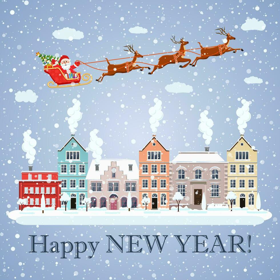 Christmas winter city street vector