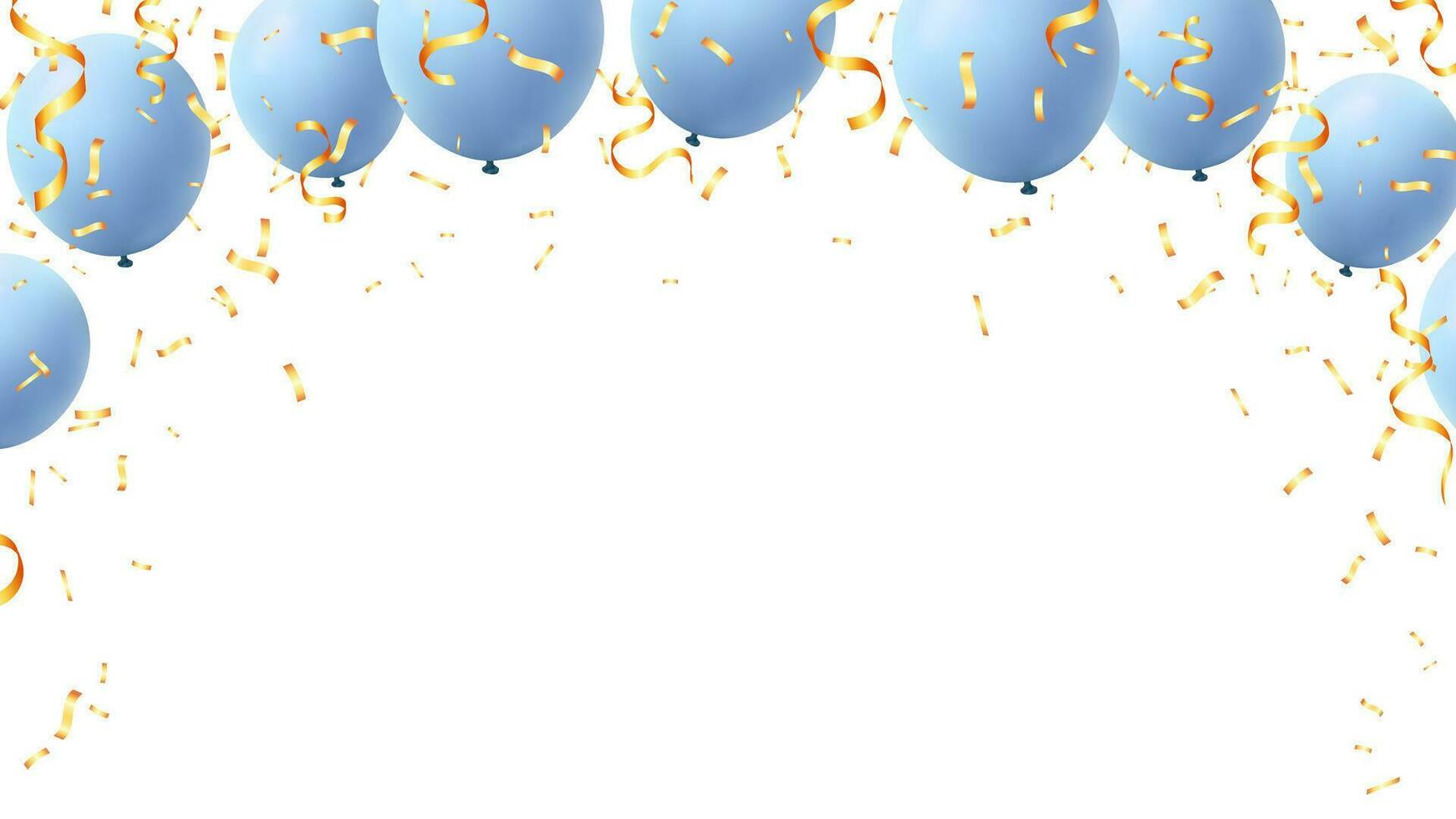 Round banner helium soft pastel color balloons and gold confetti ribbon vector