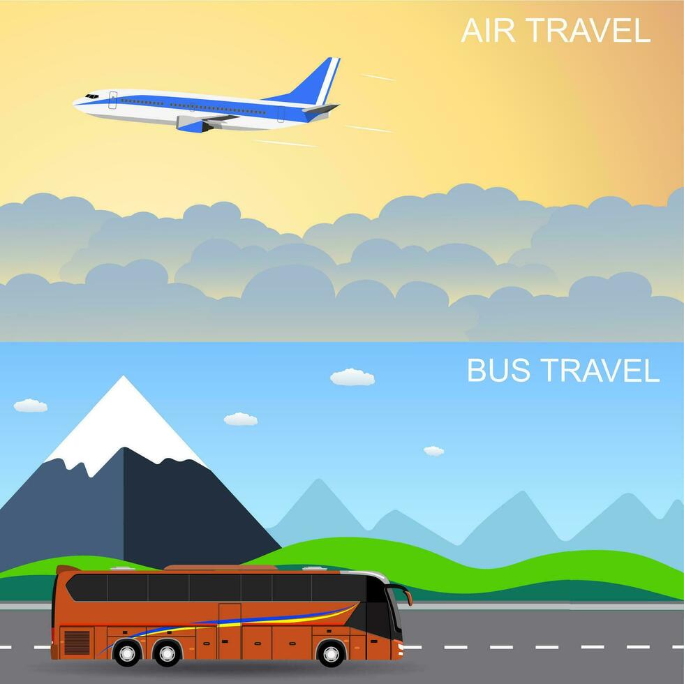 Travel panorama banners vector