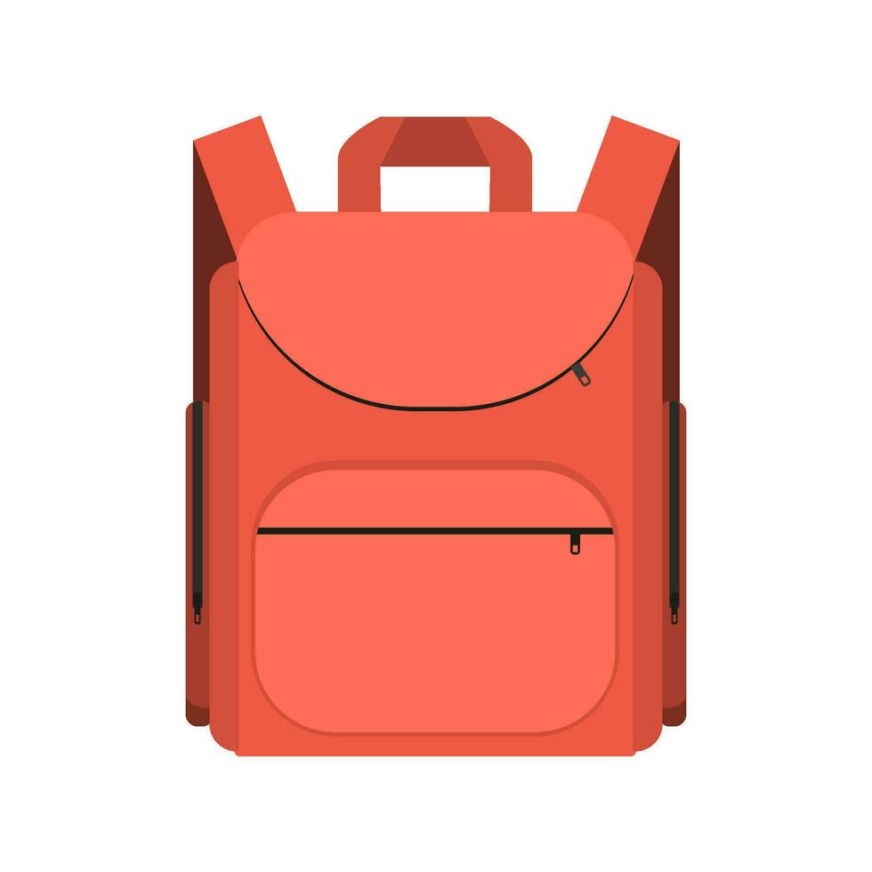 red backpack isolated on white background vector