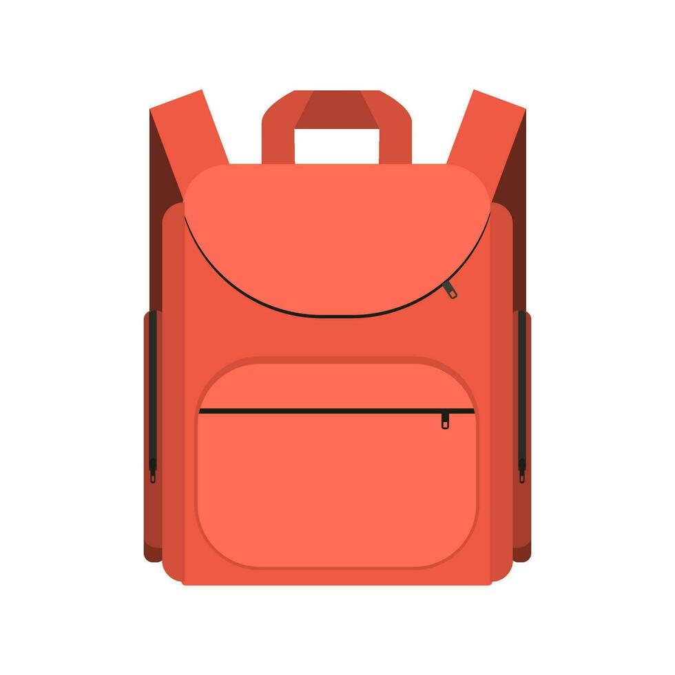 red backpack isolated on white background vector