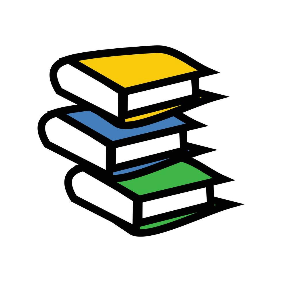 Vector illustration of a stack of books in a flat style. Isolated on white background.